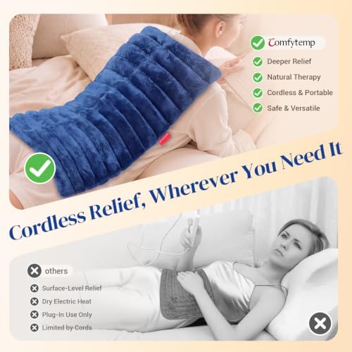 Comfytemp Large Microwavable Moist Heating Pad for Back and Body, 12" x 22"