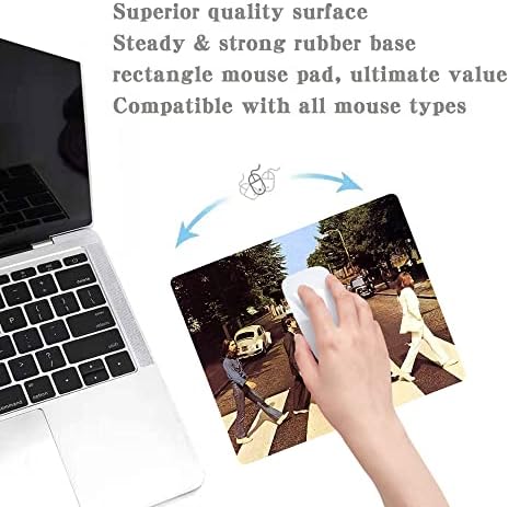 Gaming Mouse Pad - Non-Slip Rubber Base, Wireless Mouse Compatible, Beatles Forever Live a Wonderful Life Desk Decor