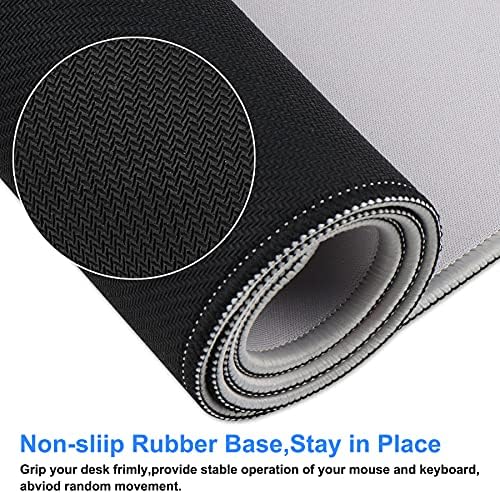 Large Gaming Mouse Pad with Stitched Edges,[27.5x11.8In] Extended Mouse Pad with Non-Slip Natural Rubber Base for Gamer/Desktop/Office/Home (70x30 Greyus)