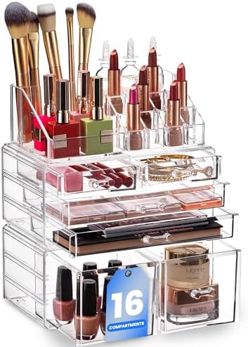 Masirs Clear Cosmetic Storage Organizer, Classy Design, Versatile, Simplifies Your Life