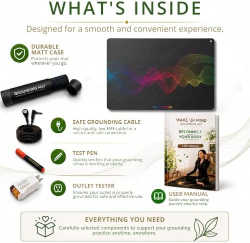 Grounding Mat for Bed & Feet, Conductive Earthing Pad for Home