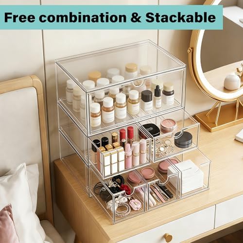 Prsildan Craft Art Supply Organizer Stackable Storage Drawer with 9 Drawers