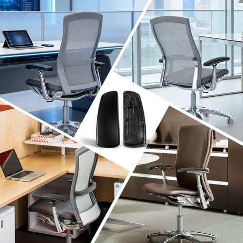 Arm Pads Caps Replacement for Knoll Life Office Chair,Chair Armrest Pads, with 12 mounting Screws（Black）