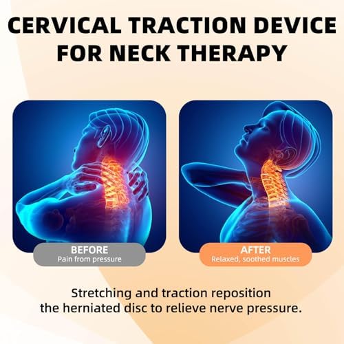 Cervical Neck Traction Device, Home Neck Traction, Upgrade to Electric Dual Mode to Relieve NeckPain, NeckStretcher Suitable for Cervical Problems, Intervertebral Disc Degeneration