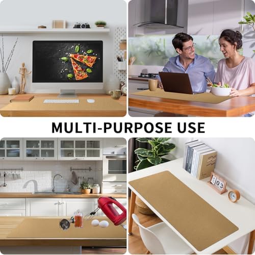 Bloss Leather Desk Mat, Gold Mouse Pad, Non-Slip/Waterproof Desk Pad, Desk Matt for Desktop, Desk Pad Mat for Office Work/Home - Copper Gold(27.6 x 13.8 Inches)