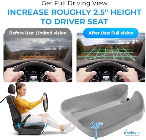 anzhixiu Elevated Car Seat Cushion for Improved View- Gray