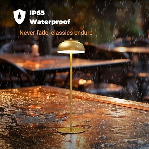 Cordless Table Lamps, Rechargeable LED Touch Lamp, Gold, 2 Pack