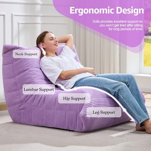 Hobestluk Big Bean Bag Chairs for Adults Fireside BeanBag Couch Togo Sofa