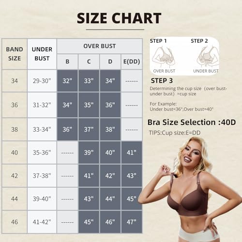 Super Push Up Bra Smoothing Back Fat Bra with Support T Shirt Bra