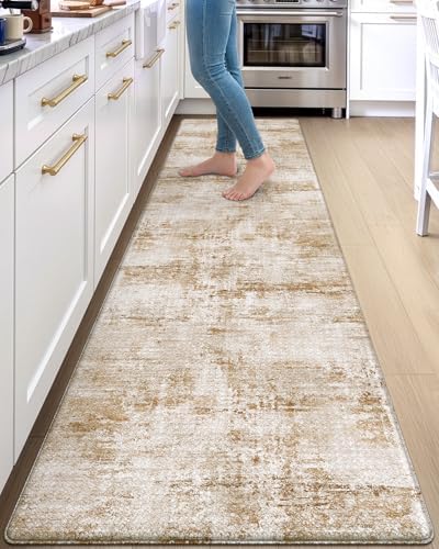DEXI Kitchen Floor Mats Cushioned Anti Fatigue Runner, 23x107 Light Brown