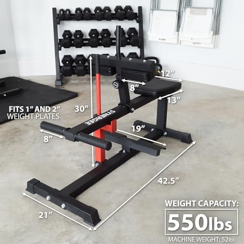 Synergee Seated Calf Raise Machine – 550 lb Max Capacity