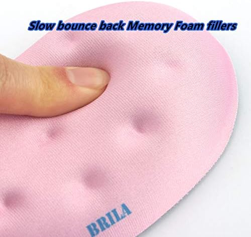 BRILA Ergonomic Memory Foam Mouse Wrist Rest Support Pad Cushion for Computer, Laptop, Office Work, PC Gaming - Massage Holes Design - Wrist Pain Relief (Pink Mouse Wrist Rest)