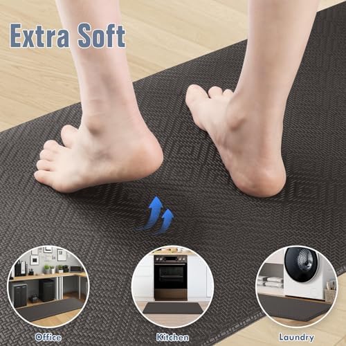 Kitchen Mat 2PCS Kitchen Rugs Cushioned Anti-Fatigue Rug Standing Desk Mat