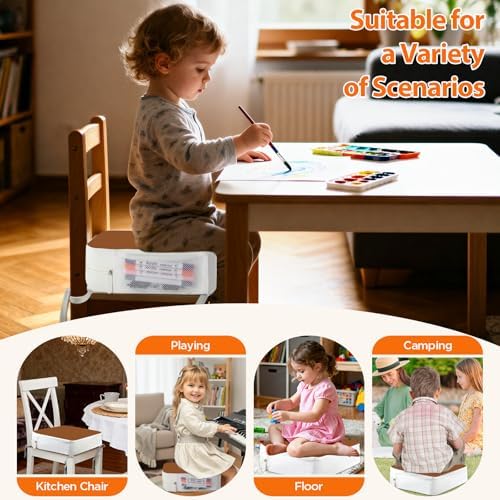 Booster Seat for Kitchen Chair, 3.8" Kid Booster Seat Cushion with Ties