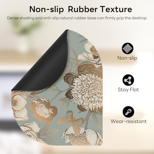 Contoured Oval Mouse Pad 6x8in Non-Slip for Laptop,Bird