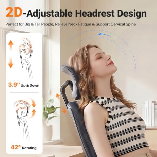 Jacia House Ergonomic Office Chair with Lumbar Support 4D Arms Sliding Seat