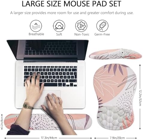 Ergonomic Mouse Pad & Keyboard Wrist Rest Set, Memory Foam