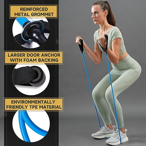 Resistance Bands with Handles and Door Anchor for Home Workouts