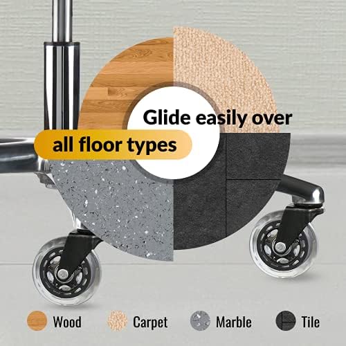 5 Pack Office Chair Wheels, Universal Replacement Casters for Desk Chairs