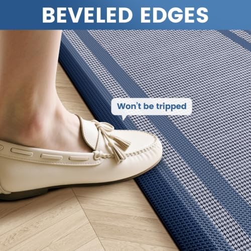 2PCS Kitchen Rugs Cushioned Anti-Fatigue Kitchen Mats Comfort Standing Mat