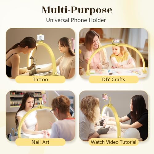 Yokilly Half Moon Light for Nail Desk: 29" Foldable Nail Light for Desk