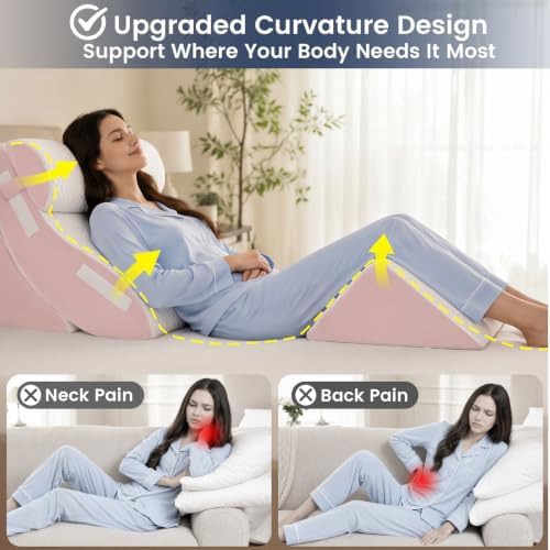 WSOFRALC 5PCS Orthopedic Wedge Pillow Set for After Surgery