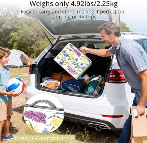 Anbte 2ft Small Folding Table, 3 Adjustable Height for Camping, 24" x 16"