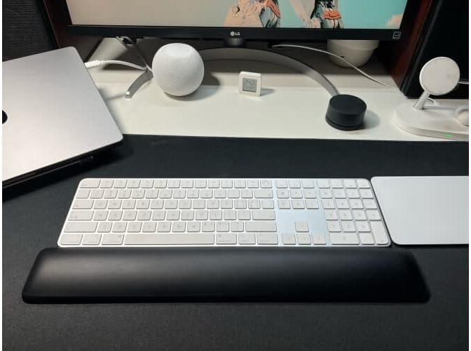 Mouse Wrist Rest Pad, 340x67x15mm Keyboard Wrist Rest Support, Ergonomic Memory Foam & Superfine Fiber, Pain Relief Easy Typing for Computer, Laptop, Gaming, Office, Black