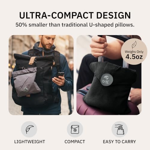 Trtl Pillow - Scientifically Proven Neck Support Travel Pillow for Airplanes - Lightweight and Machine Washable - Ergonomic Design for Traveling on Cars and Trains - Coral