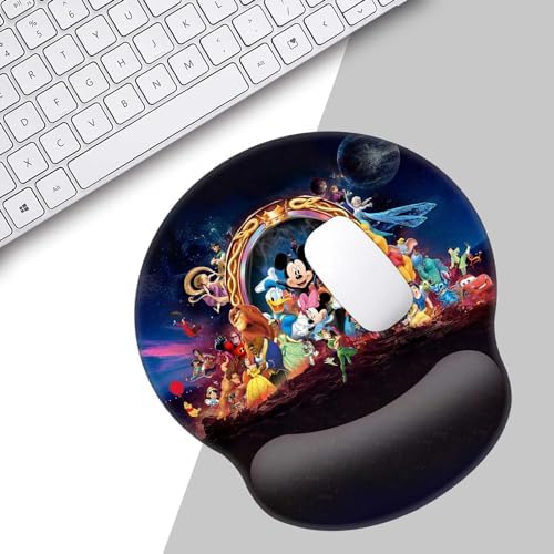 Black Ergonomic Mouse Pad with Wrist Support, Non-Slip Rubber Base, Anime Design, Pain Relief for Office & Home, Gaming Mouse Pads for Desk