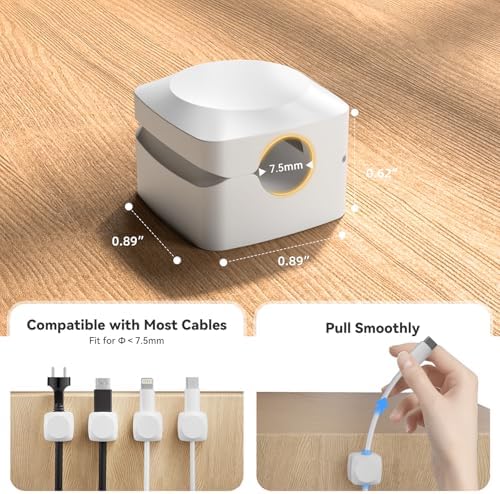 Daisyhome Rotatable Cord Organizer, Strong Adhesive Spring Cable Clips