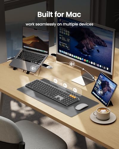 ProtoArc EM11 NL Wireless Ergonomic Mouse and K100-A Backlit Bluetooth Keyboard for Mac