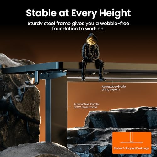 ErGear Height Adjustable Electric Standing Desk, 63 x 28 Inches Sit Stand up Desk, Memory Computer Home Office Desk, Black