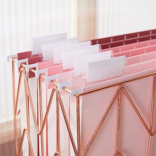 Y YOMA 6 Pack Gradient Hanging File Folders Letter Size Decorative Hanging Folder Pretty File Folder Organizer for Filing Cabinet Office Home with 1/5-Cut Adjustable Tabs, Cute Pink