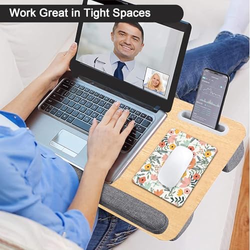 Small Mouse Pad, Mini Mouse Pad 6 X 8 Inch with Non-Slip Rubber Base for Keyboard Tray Laptops Wireless Mouse Home Office Travel, Washable & Portable (Pretty Flowers)