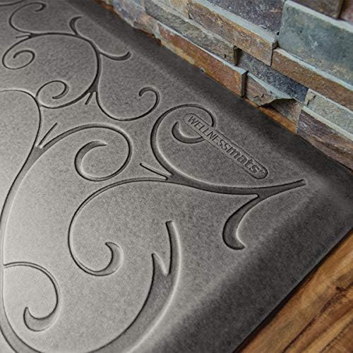 WellnessMats Bella Collection Anti-Fatigue Floor Mat, Polyurethane – Ergonomic Support Pad for Home, Kitchen, Garage, Office Standing Desk – Water Resistant - Made in USA