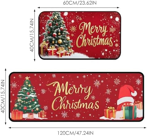 Kitchen Mats for Floor, 2PCS Non-Slip Anti Fatigue Cushioned Waterproof Kitchen Runner Rug,Comfort Washable Absorbent Kitchen Floor Mats for Office Laundry Home Farmhouse Sink