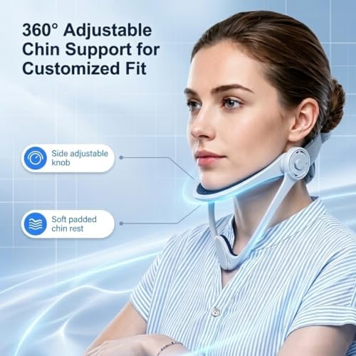 Adjustable Neck Brace, 360°Foldable Cervical Collar with Chin Support