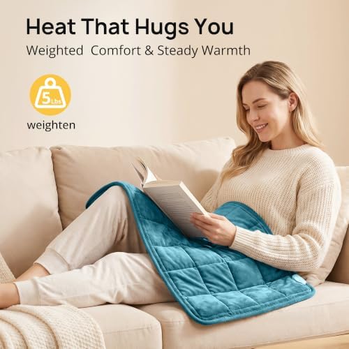 Weighted Heating Pad, Extra Large Electric Heating Pad for Back, 33" × 17"