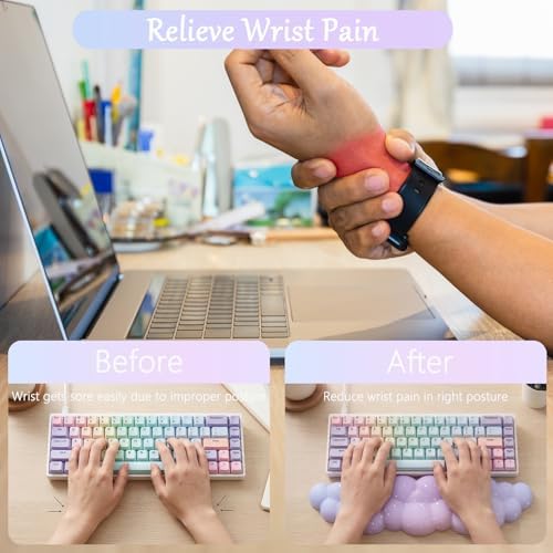 Cloud Mouse Pad Keyboard Wrist Rest for Mouse 4PCS Mini Small Starry Sky Galaxy Desk Mat Pad Set Memory Foam Non-Slip Cute Ergonomic Gaming Mouse Wrist Support for Computer Home Office Purple Blue
