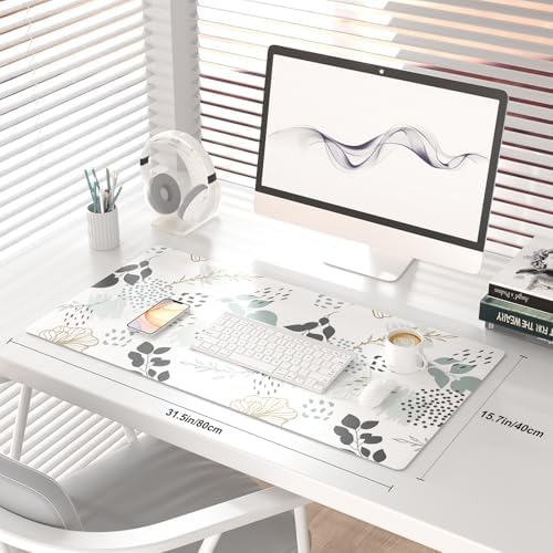 QIYI PU Leather Large Mouse Pad, Waterproof Desk Mat, 31.5" x 15.7", Sketch