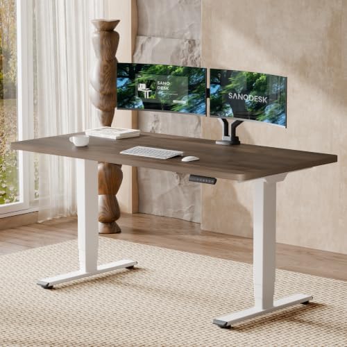 SANODESK Dual Motor Standing Desk 220lbs Height Adjustable Desk