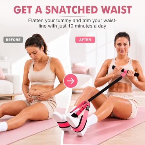 Pedal Resistance Band with Handle, Upgraded Durable Thickened Latex Tubes and Soft Foam Fabric Foot Pedal, Sit Up Exercise Equipment for Abdomen, Waist, Arm, Core/ABS, Leg, Physical Therapy