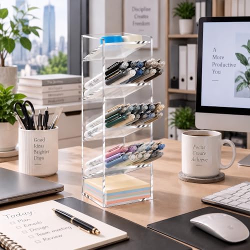 MotiMind Acrylic Pen and Marker Organizer for 50 Markers