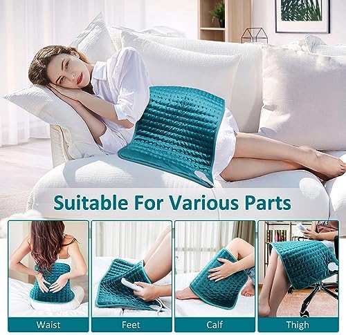 Heating pad for Back/Shoulder/Neck/Leg Pain Relief, Heating Pads for Period Cramps, 6 Fast Heating Settings, Auto-Off, Machine Washable, Birthday Gifts for Women Mom, Extra Large 16"x 30"