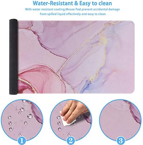 iCasso Extended Gaming Mouse Pad 35.4x15.7in Desk Pad,Glitter Marble