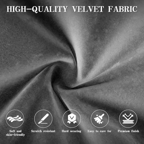Ferghana Velvet Gaming Chair, 20.5 Inch Extra Wide Seat, Fire Embroidery Ergonomic High Back Computer Chair with Footrest, Massage Lumbar Support Reclining Gaming Chair for Adults, Grey