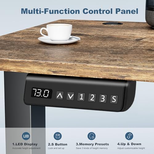 DUMOS 40 Inch Electric Standing Desk, Memory Adjustable Home Office Desk