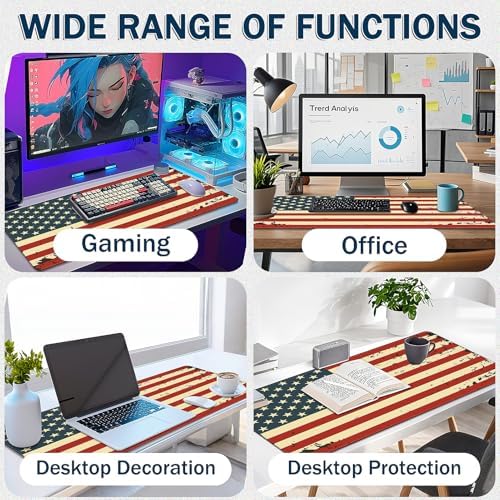 Mouse Pad Gaming - Desk Mat for Keyboard and Mouse - Large Mouse Pad for Desk, Mousepad (35.4" X 15.7") with Non-Slip Base, Desks Pad Mat Office and Home