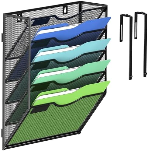 Kuntine.B Wall File Organizer Office Hanging Magazine Holder Wall File Organizer for Office Home